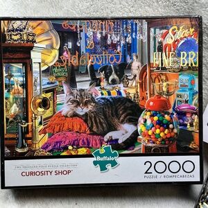 Buffalo Games Curiosity Shop - Complete 2000 Piece Jigsaw Puzzle Cat/dog/robot